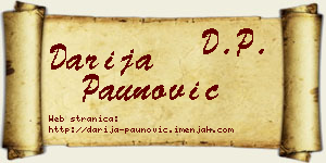 Darija Paunović vizit kartica